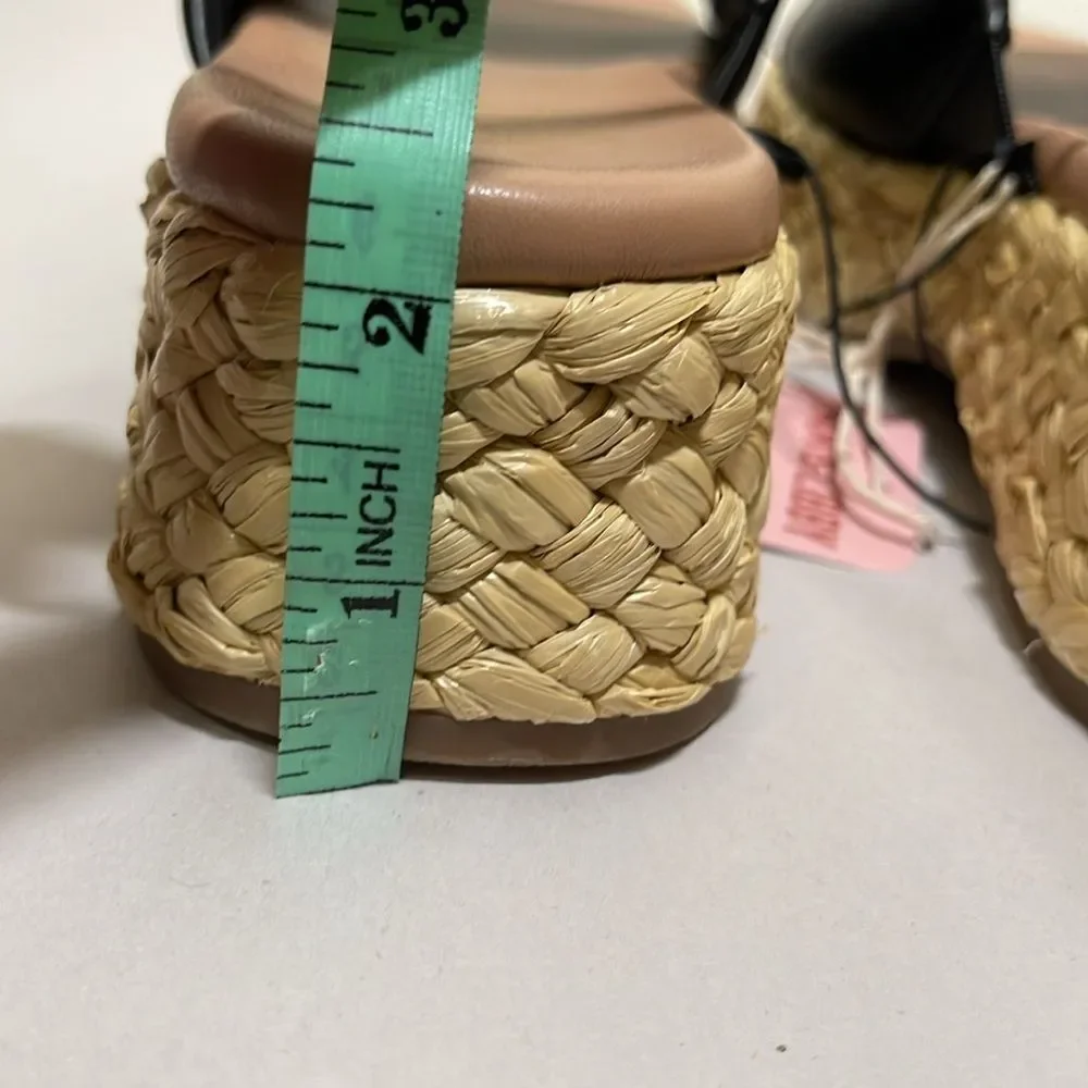Women's SAM & LIBBY Black Ingrid Espadrille Slide Sandals Size: 7.5 - NWT